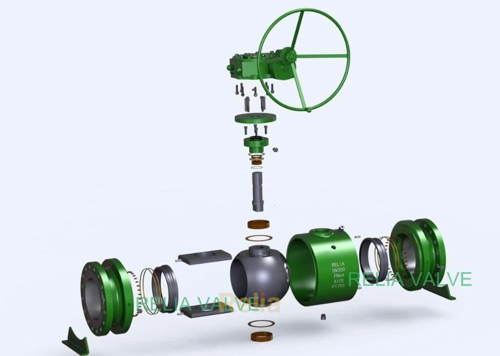 welded body ball valve 3d explosive view