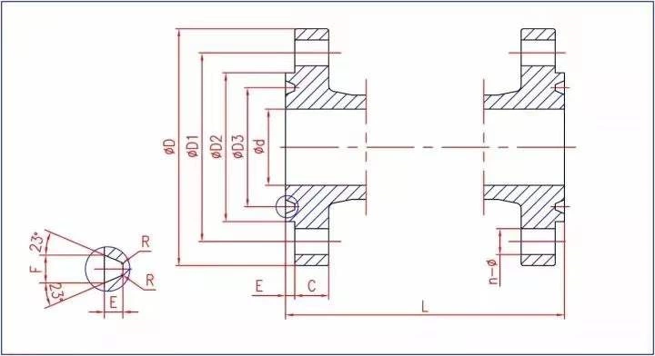 ASME B 16.5 RTJ flanged ends dimension