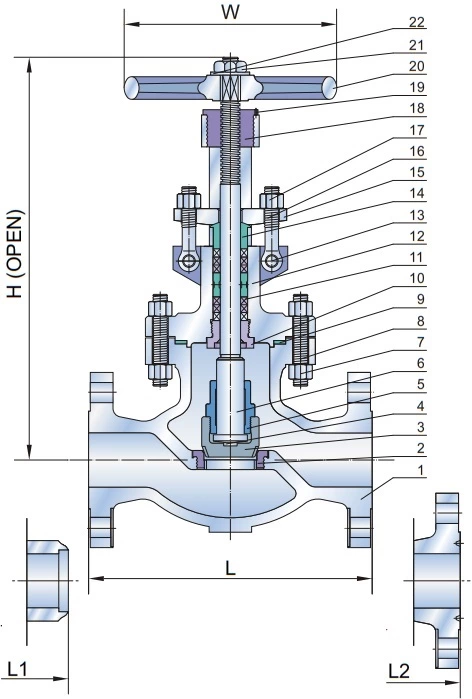 class 300 globe valve drawing