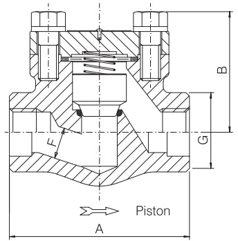 forged steel check valve dimensions & weight