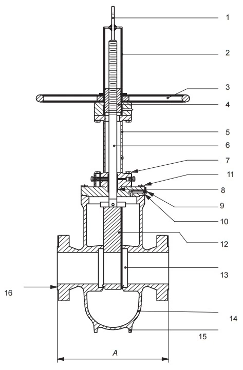 API 6D slab gate valve drawing