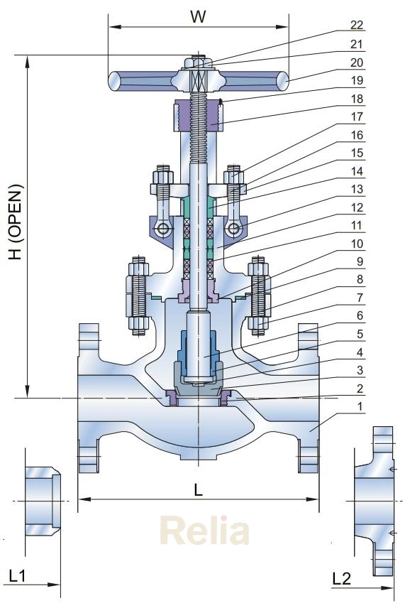 16 inch globe valve drawing