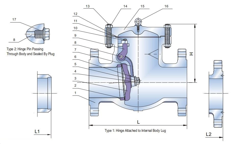 20 inch swing check valve drawing
