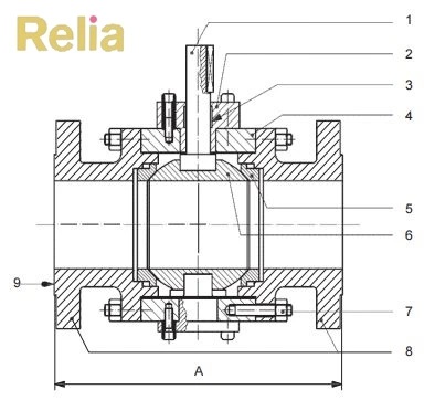 8 inch ball valve face to face dimensions (flanged RF)